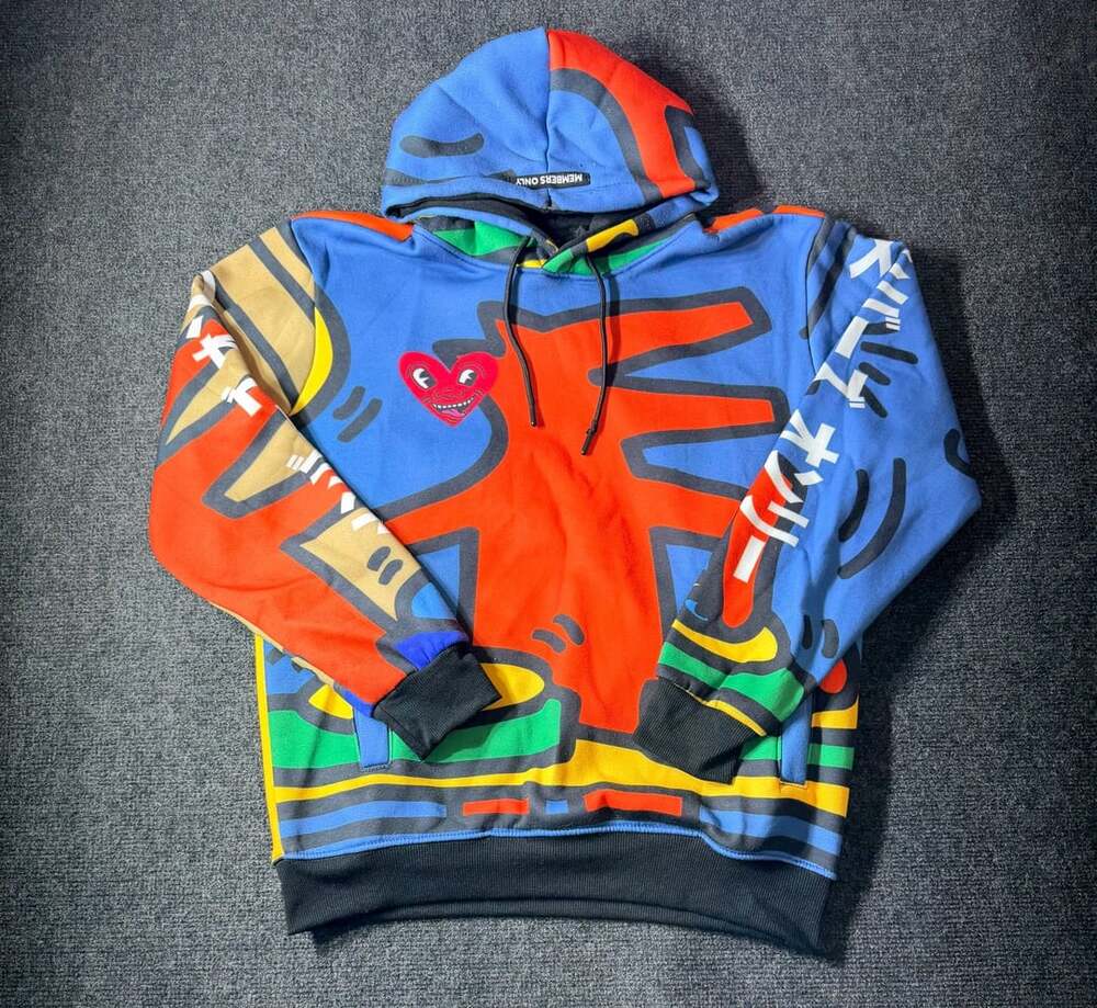 Members Only Keith Haring Hoodie Size S Multi-color